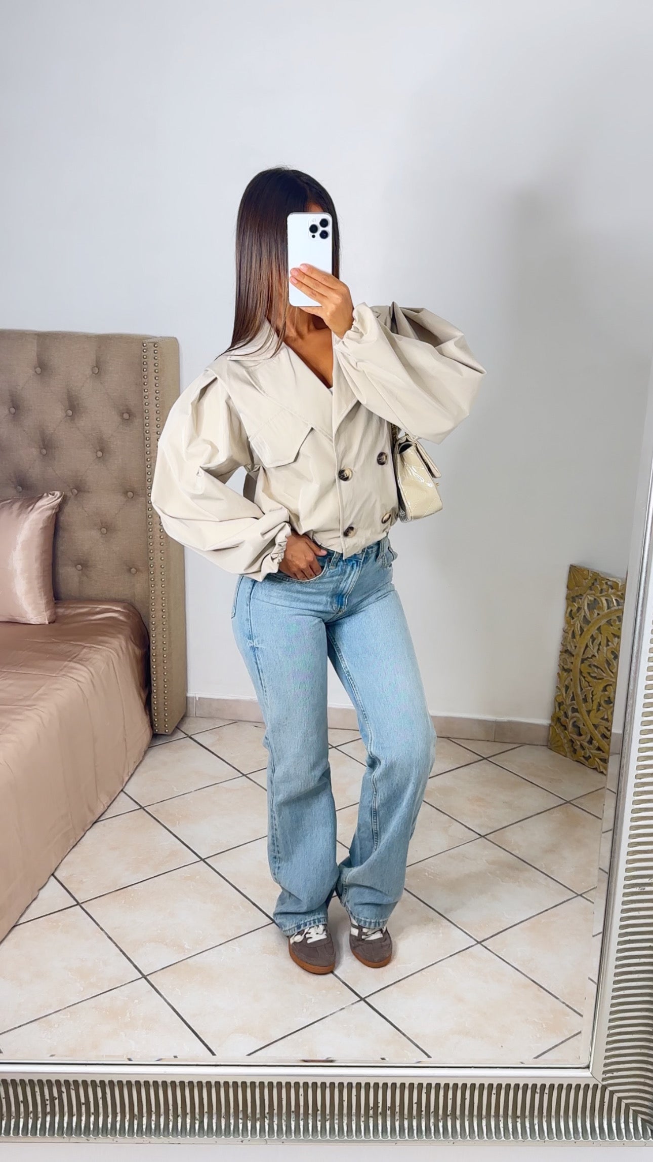 Trench court oversize [BEIGE]