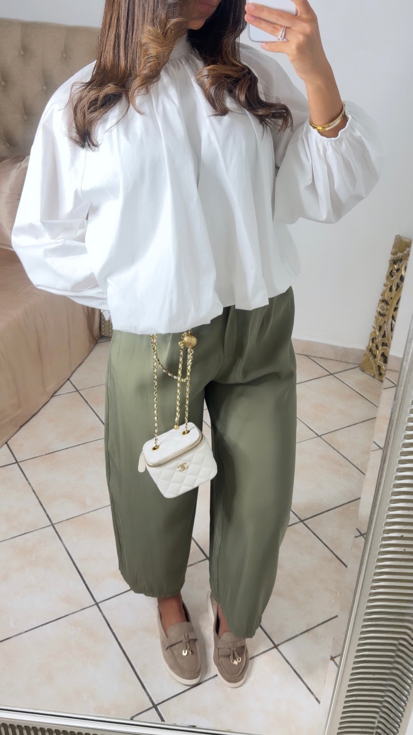Pantalon tailleur fluide [KAKI]