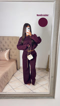 Ensemble sweat bouffant et pantalon [PRUNE]