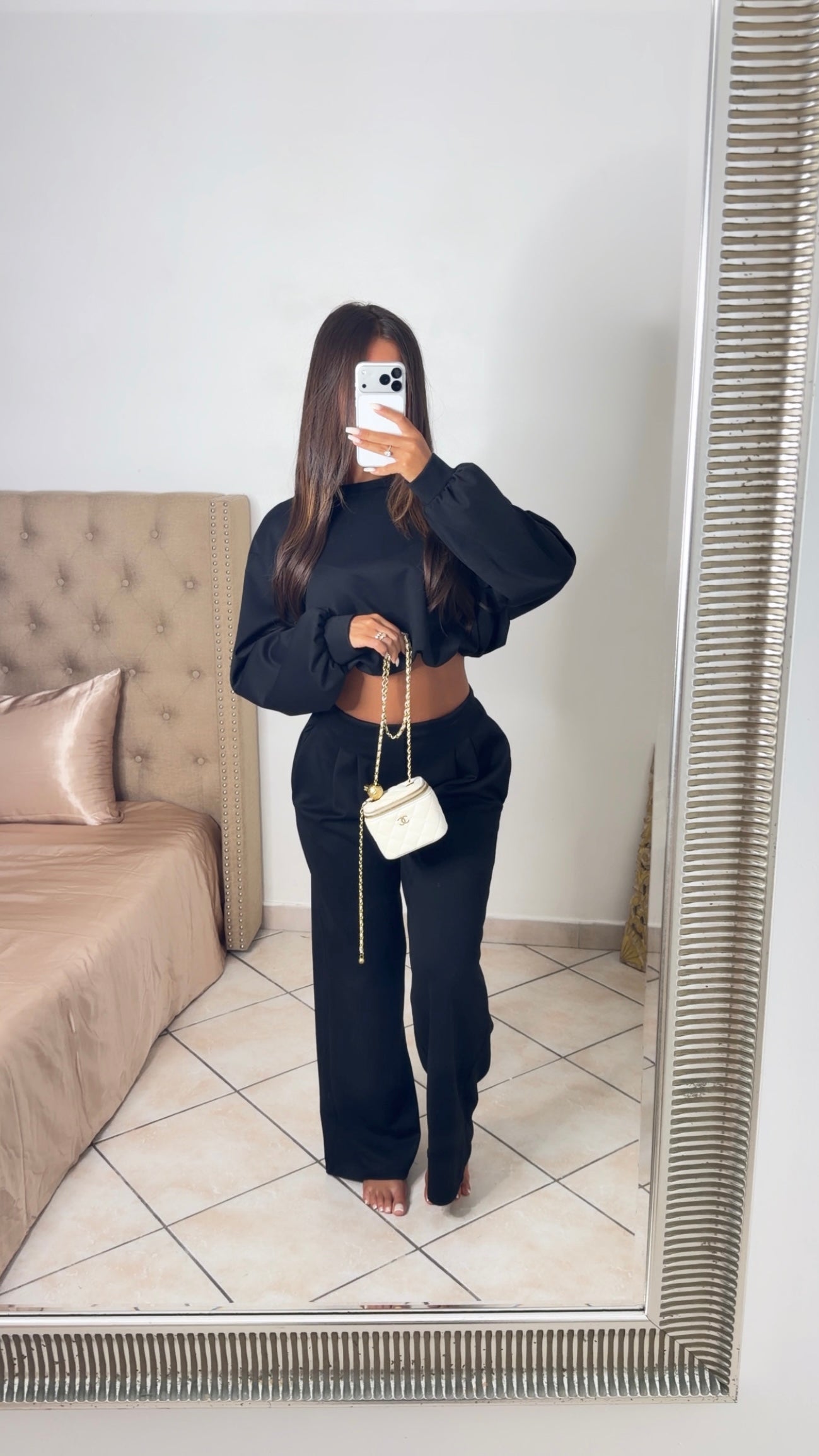 Ensemble sweat bouffant et pantalon [NOIR]