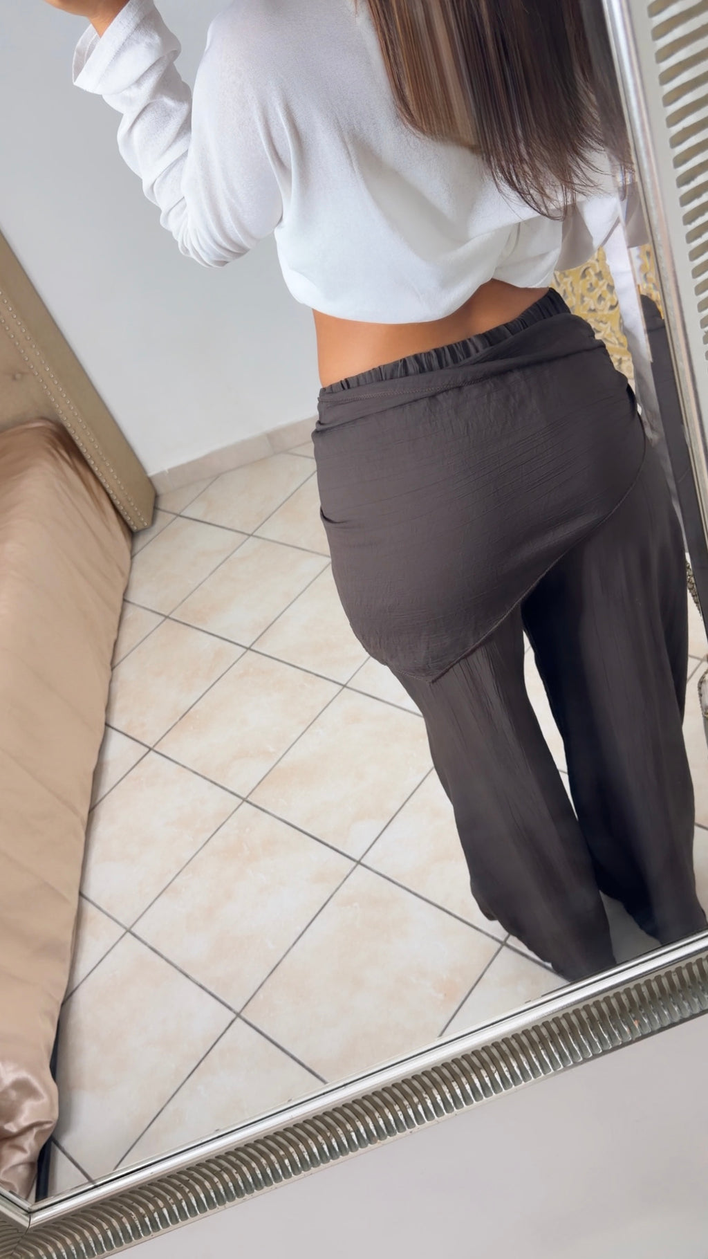 Pantalon ample à nouer [MARRON]
