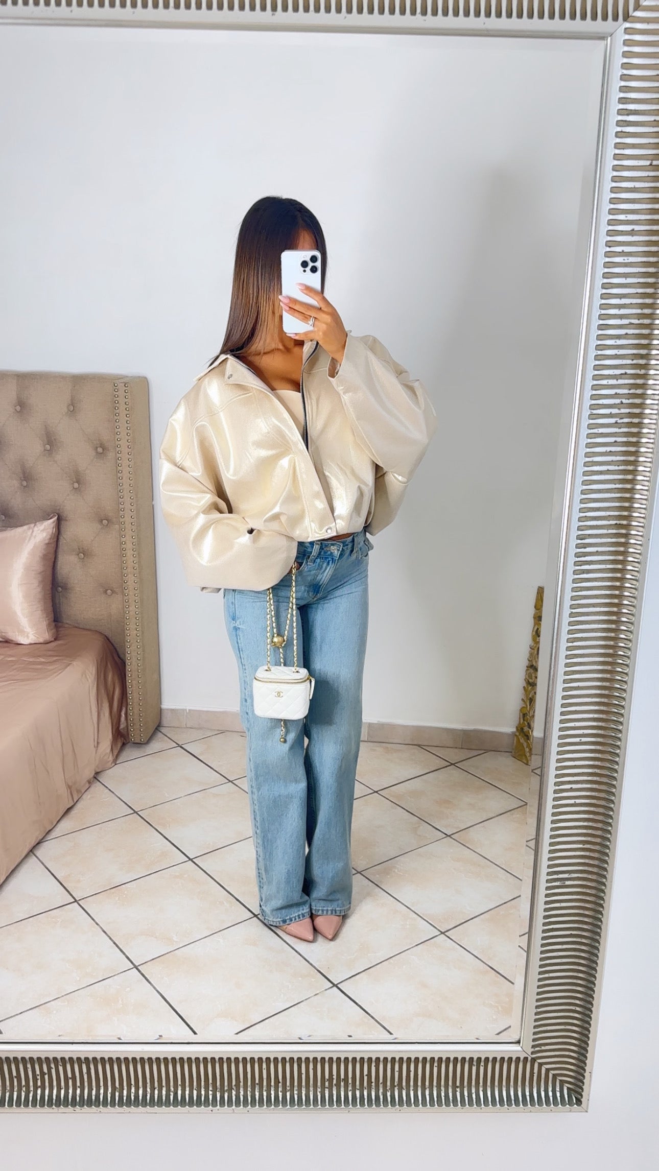 Veste bomber oversize irisé [DORÉ]