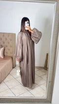 Robe longue manches bouffantes [TAUPE]