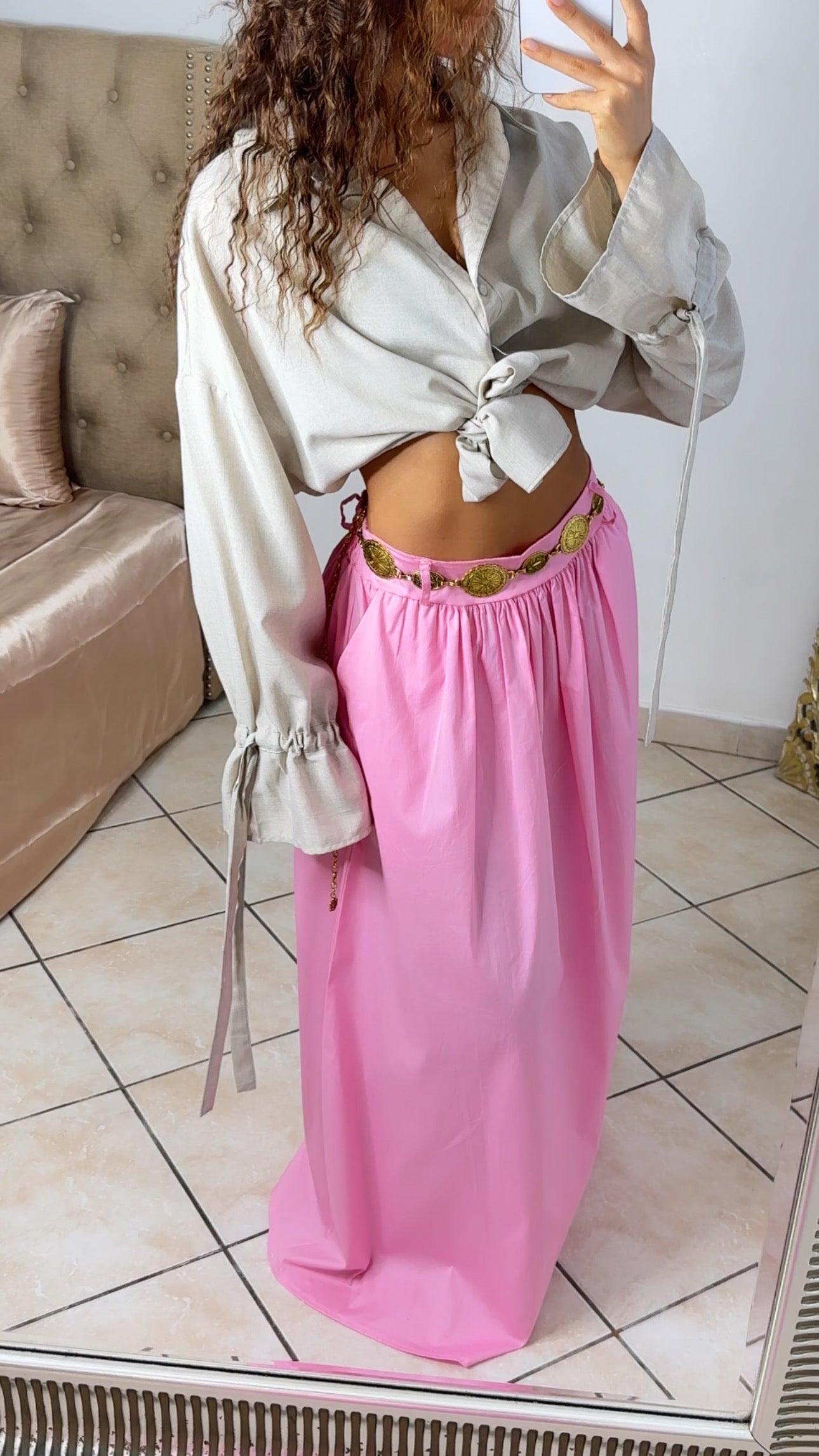 Jupe longue évasée [ROSE]