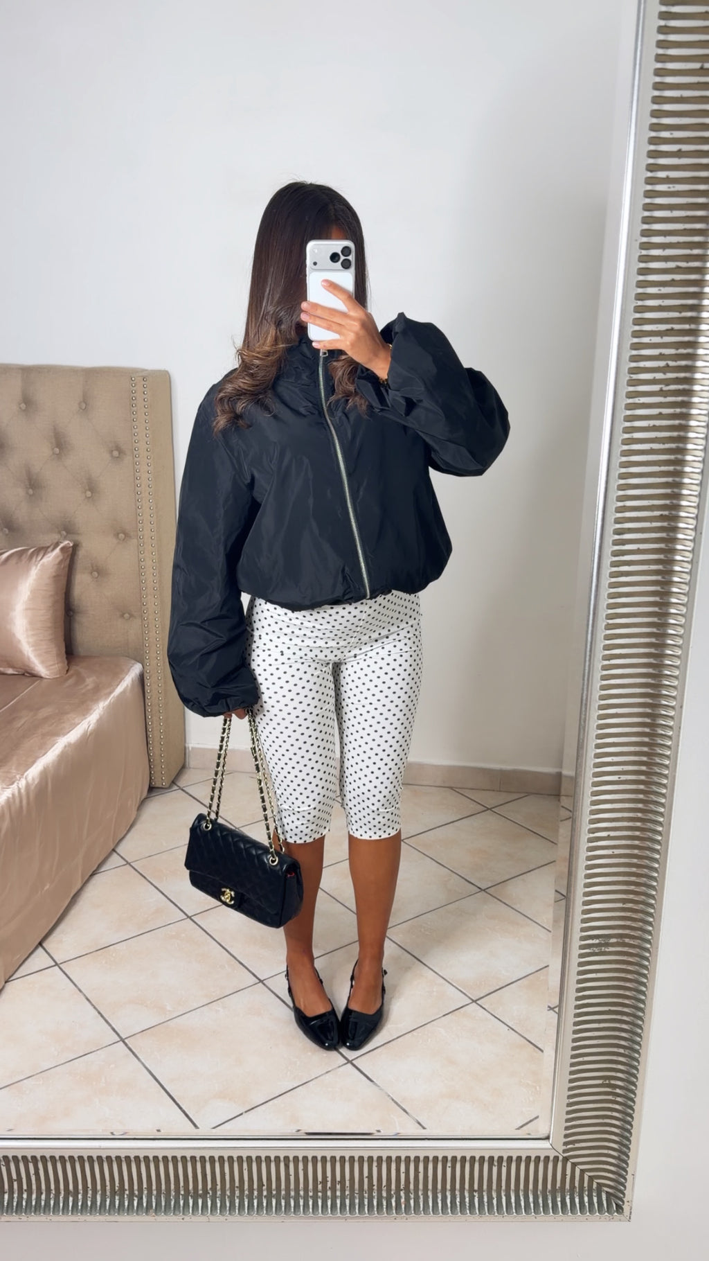 Veste imperméable style ballon [NOIR]