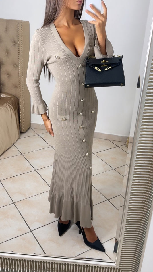 Robe inspi S manche longue [TAUPE]