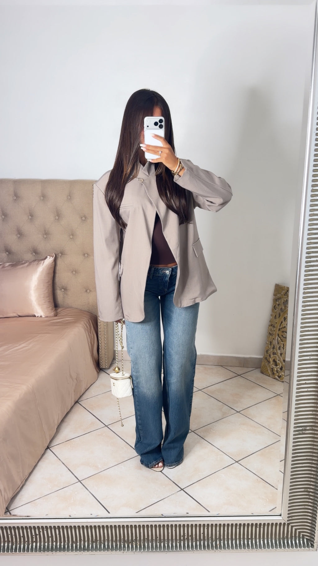 Blazer oversize croisé [TAUPE]