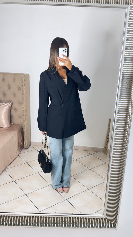 Blazer oversize manches ballon [NOIR]