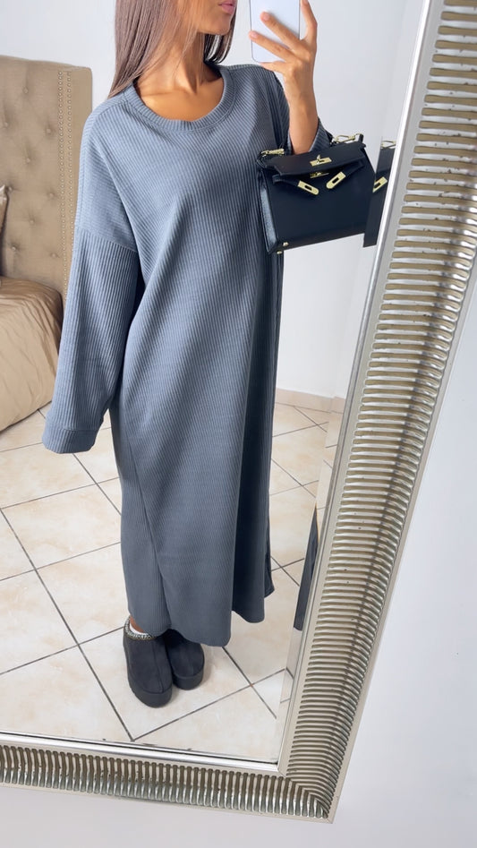 Robe en velours côtelé [GRIS]