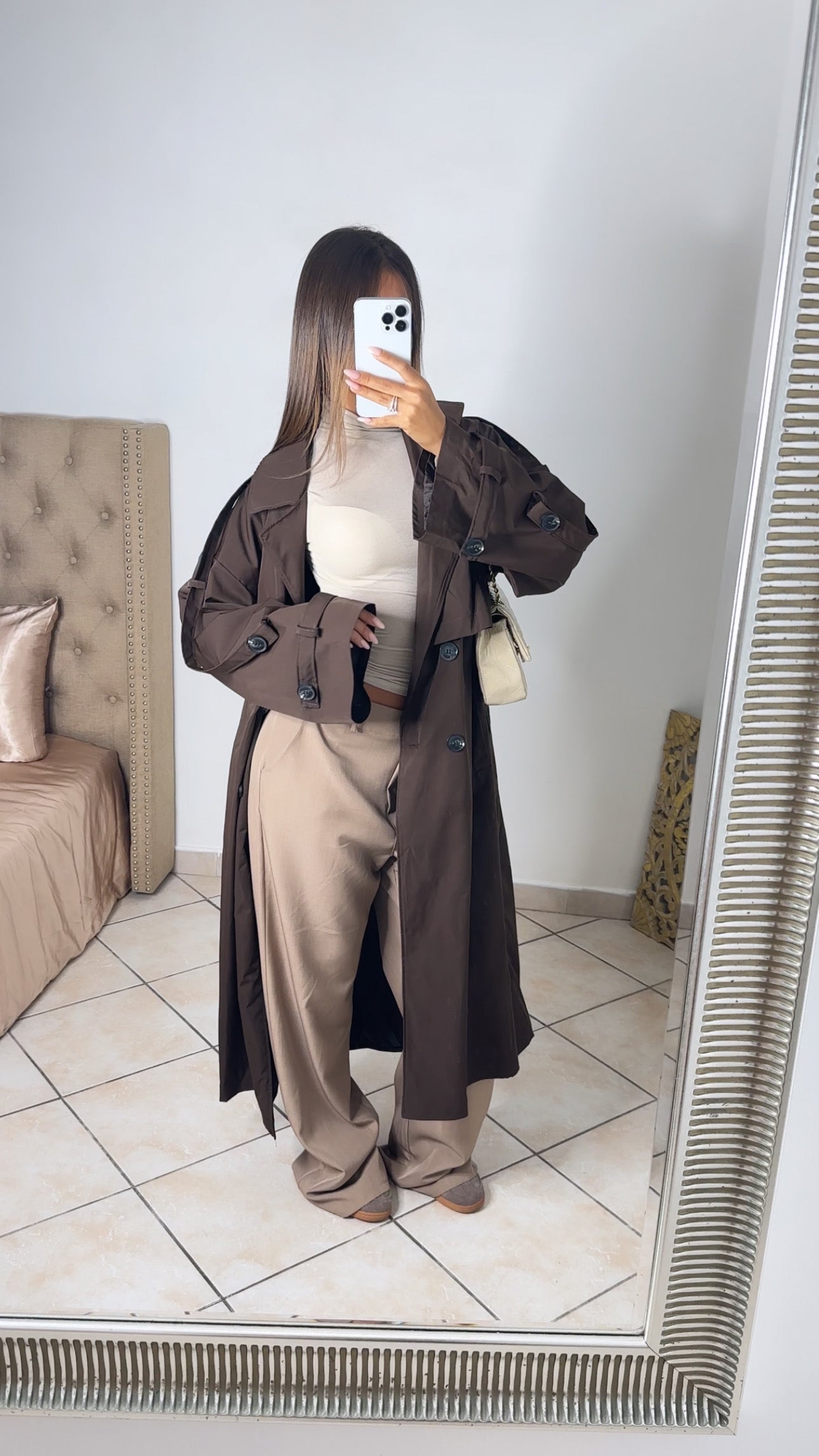 Trench long oversize [MARRON]