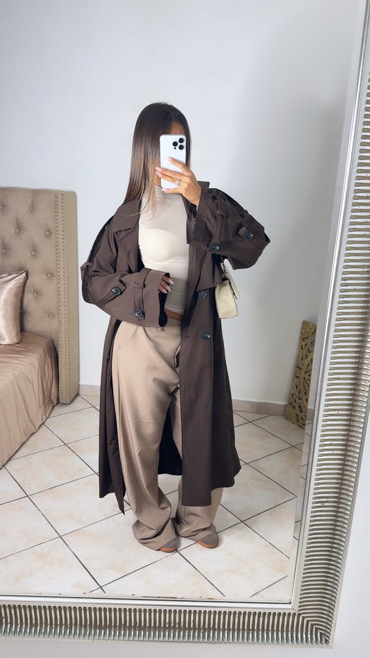 Trench long oversize [MARRON]