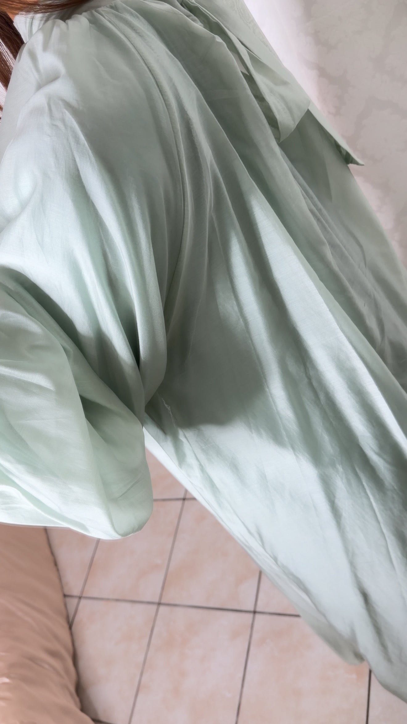 Robe longue manches bouffantes [MENTHE]