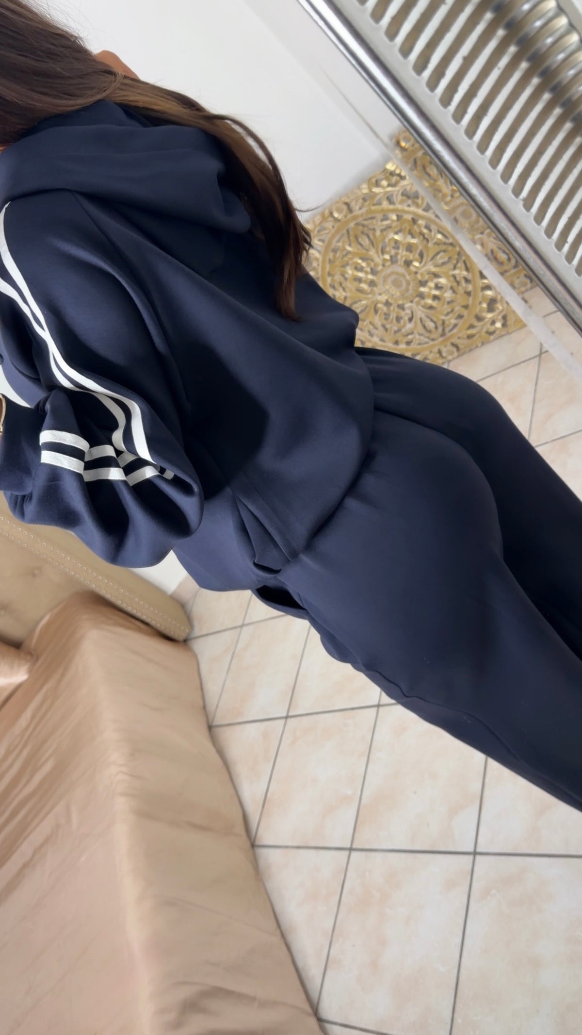 Ensemble sweat zippé détail asiatique et pantalon [MARINE]