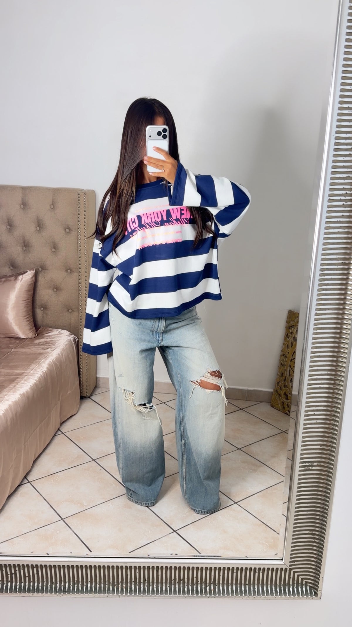 Pull marinière NEW YORK [BLEU]