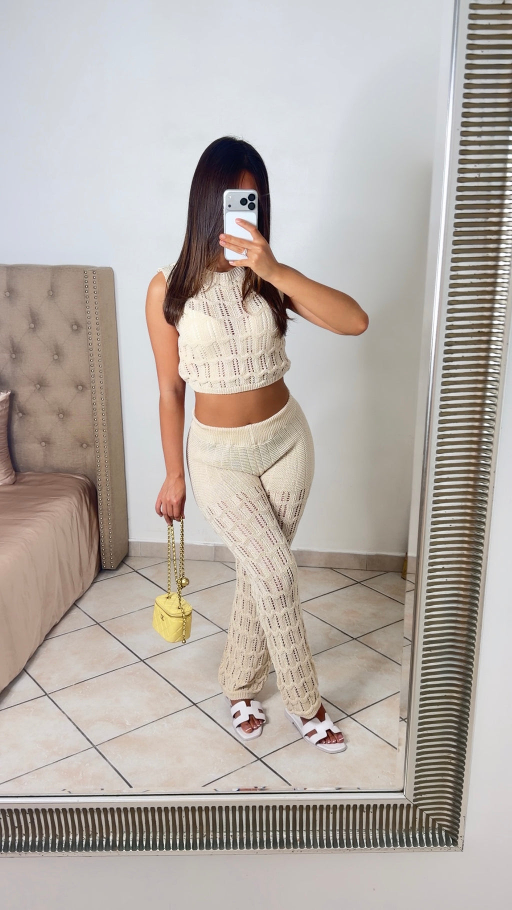 Ensemble de plage avec pantalon [BEIGE]