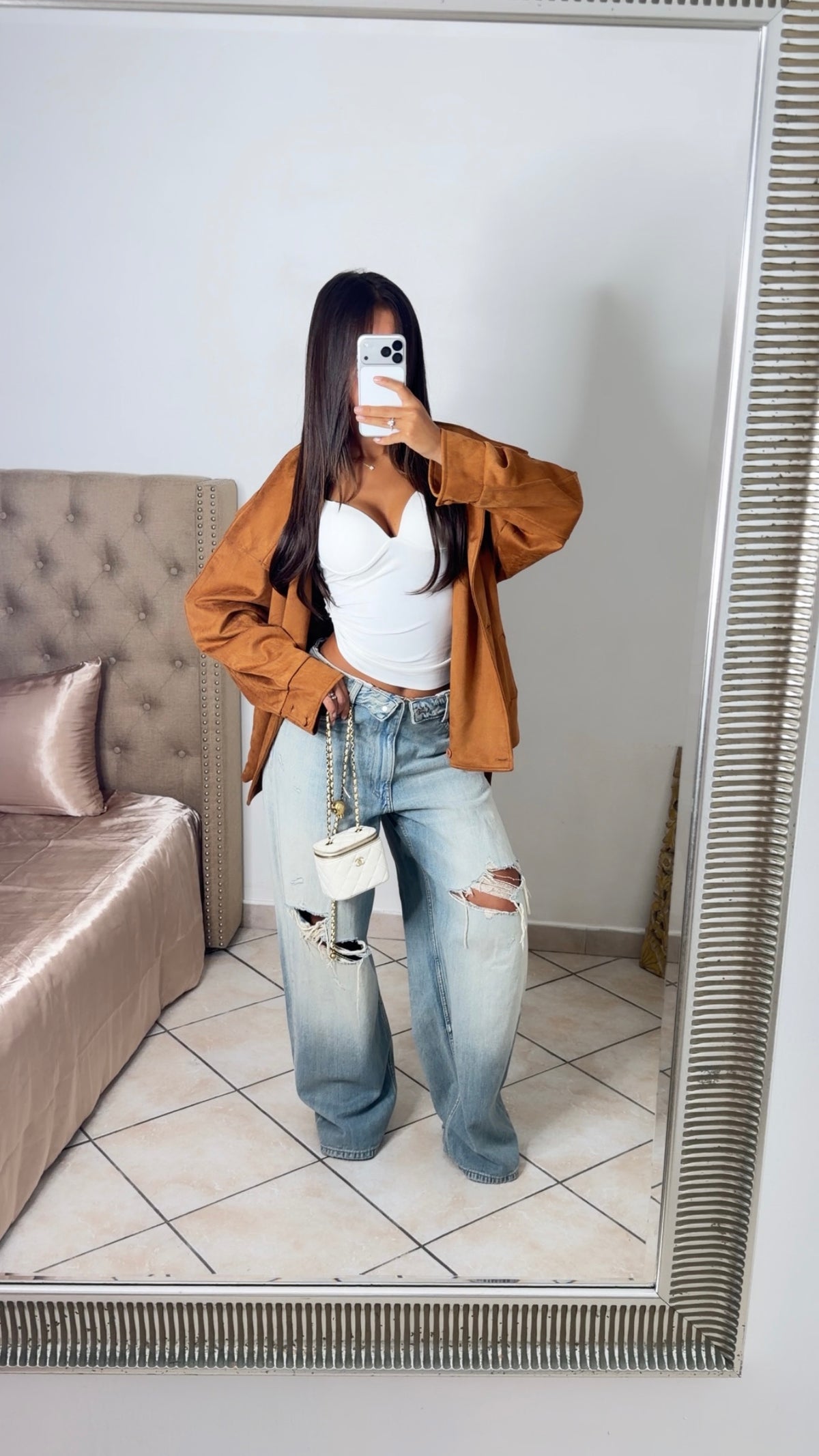 Veste en daim structurée à la taille [CAMEL]