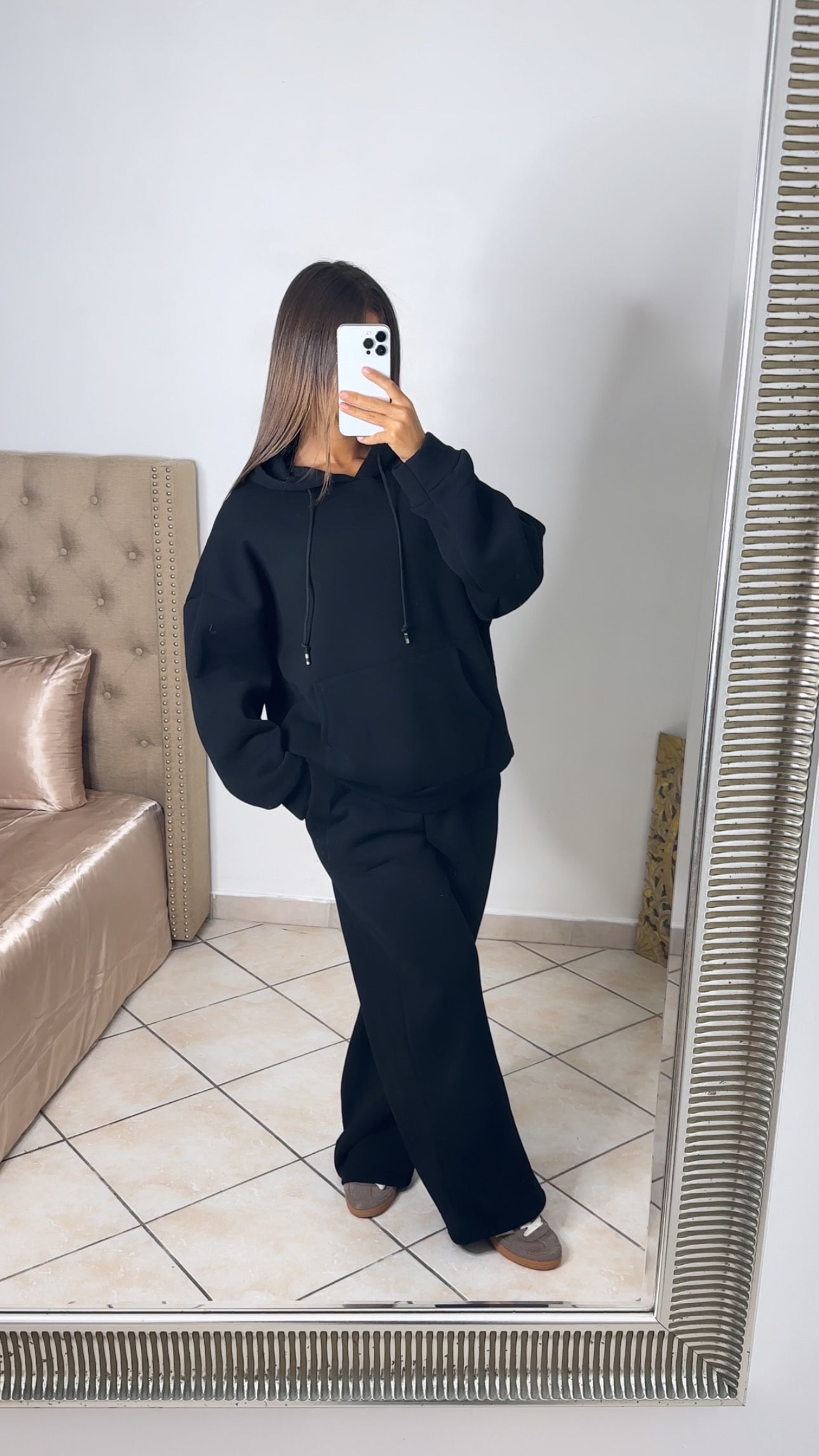 Ensemble jogging à capuche oversize [NOIR]