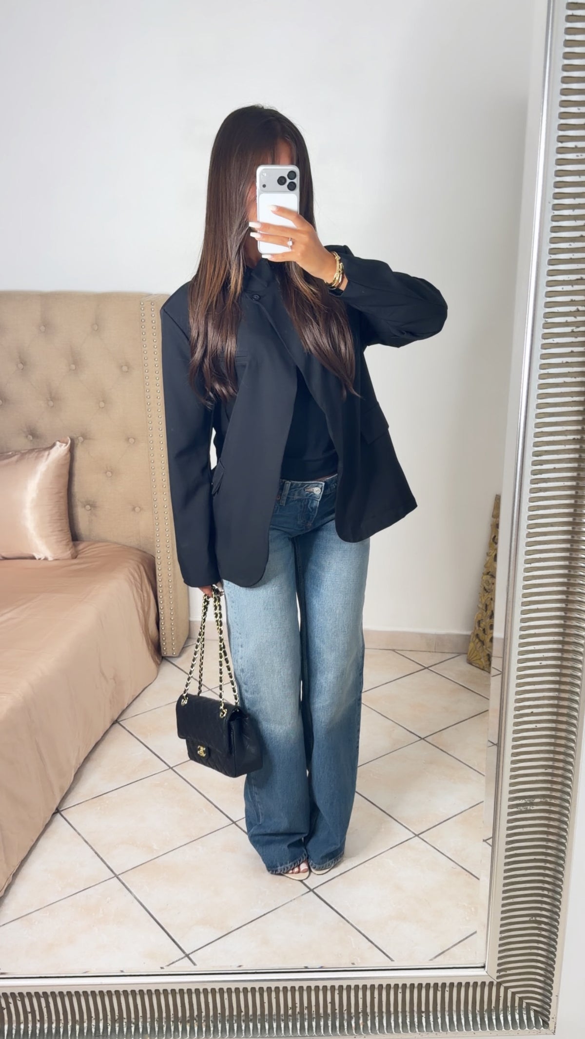 Blazer oversize croisé [NOIR]