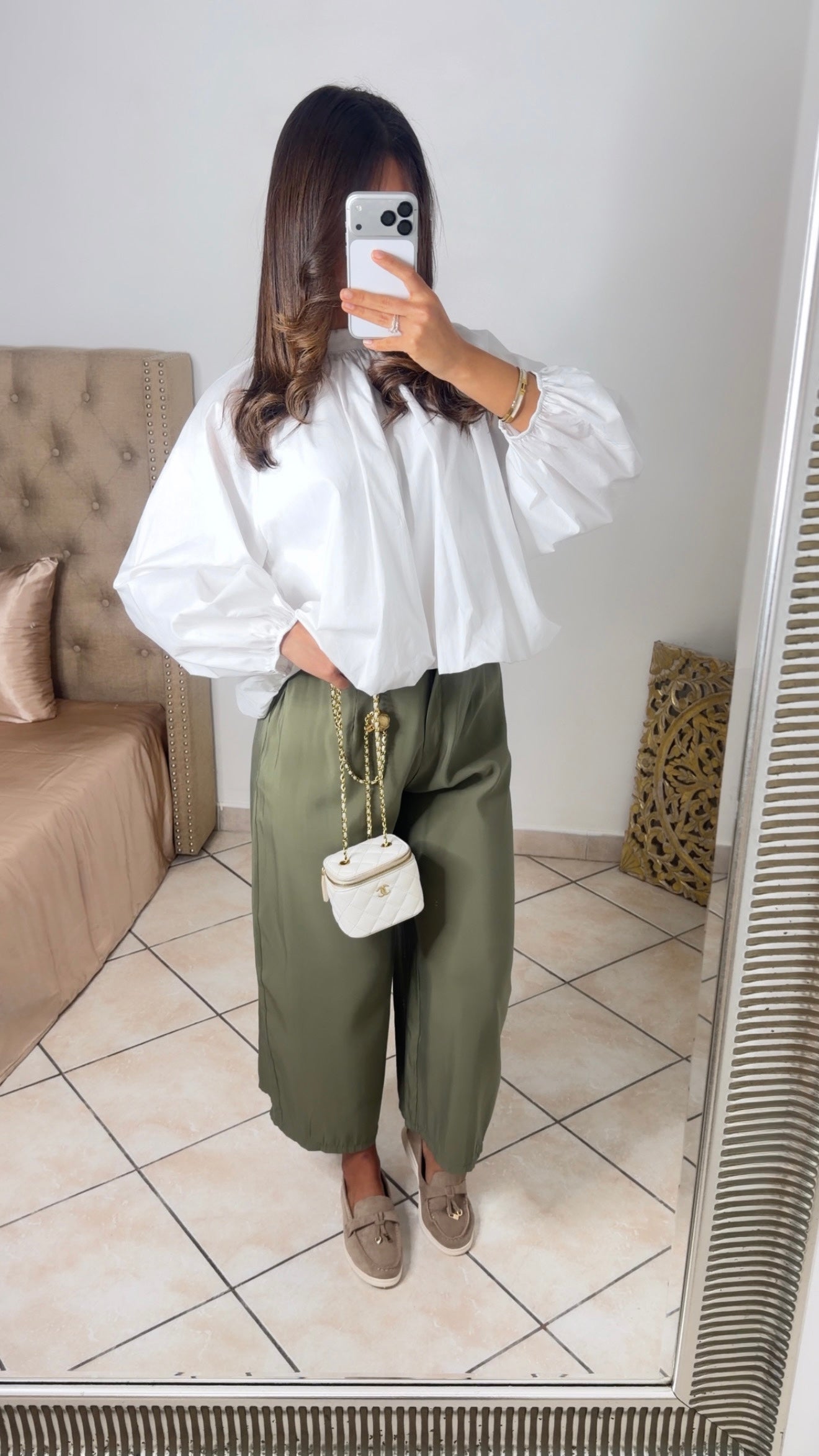 Pantalon tailleur fluide [KAKI]
