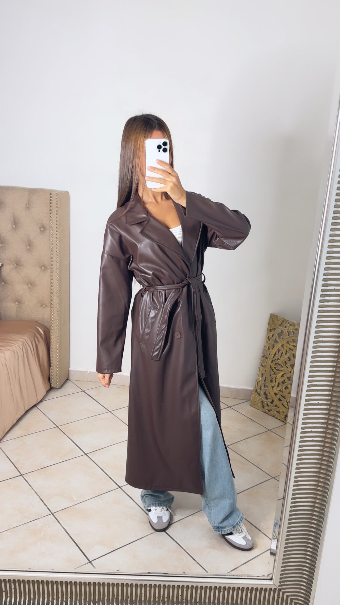 Trench cuir [MARRON]