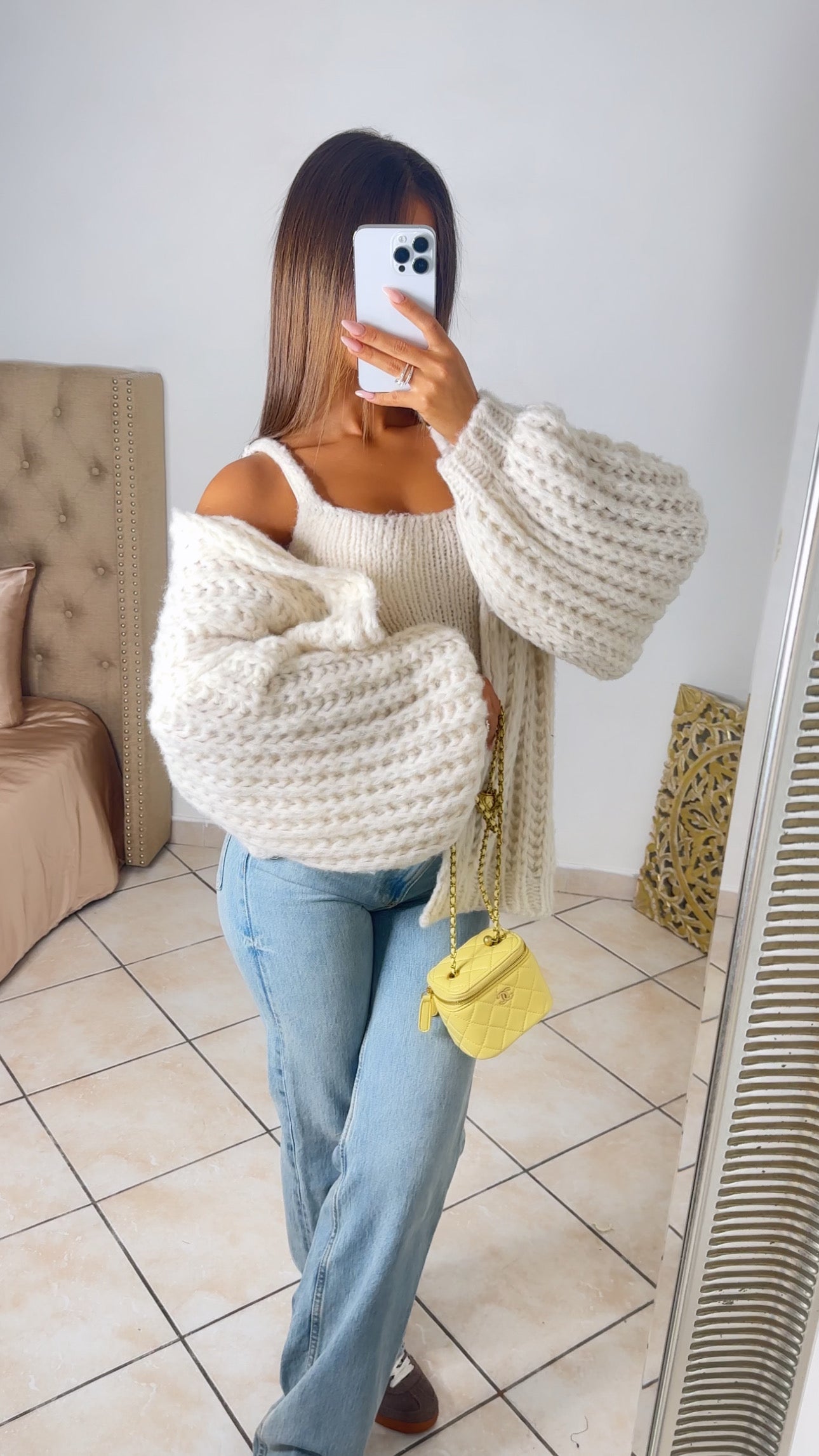 Cardigan en grosse maille [CREME]