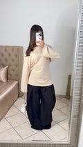 T-shirt oversize à cintrée au dos [BEIGE]