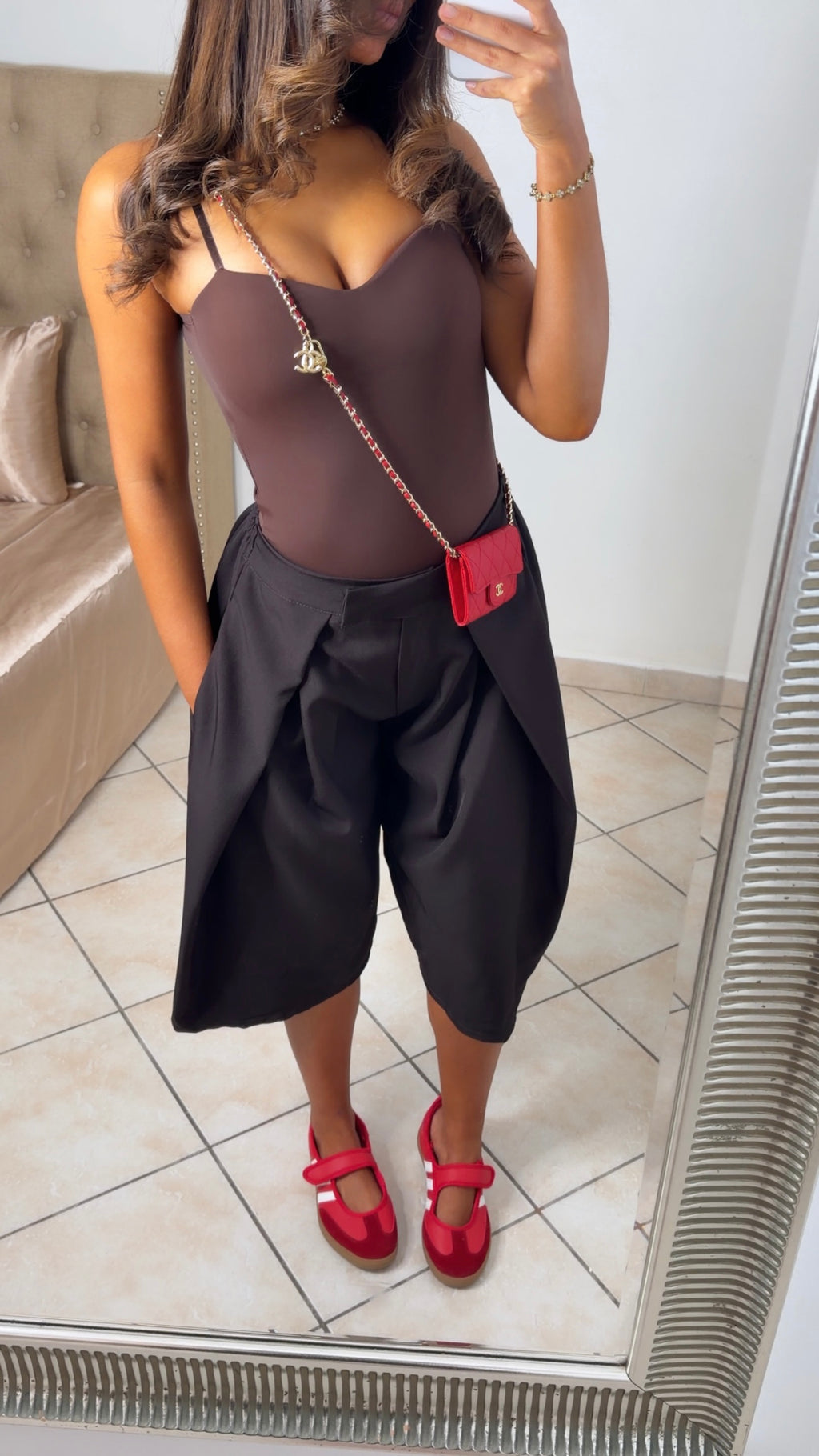 Bermuda effet doublé [MARRON]