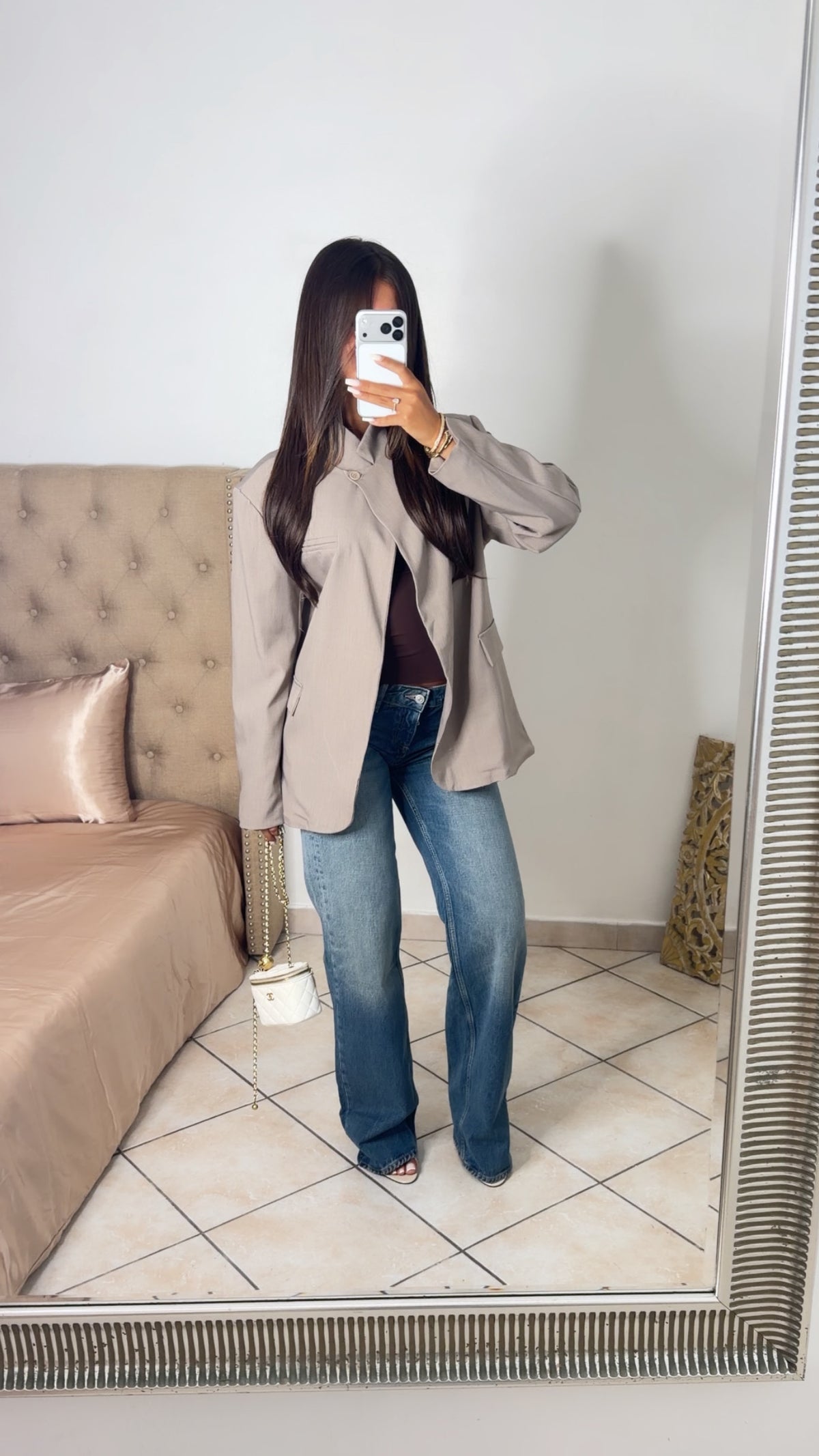 Blazer oversize croisé [TAUPE]