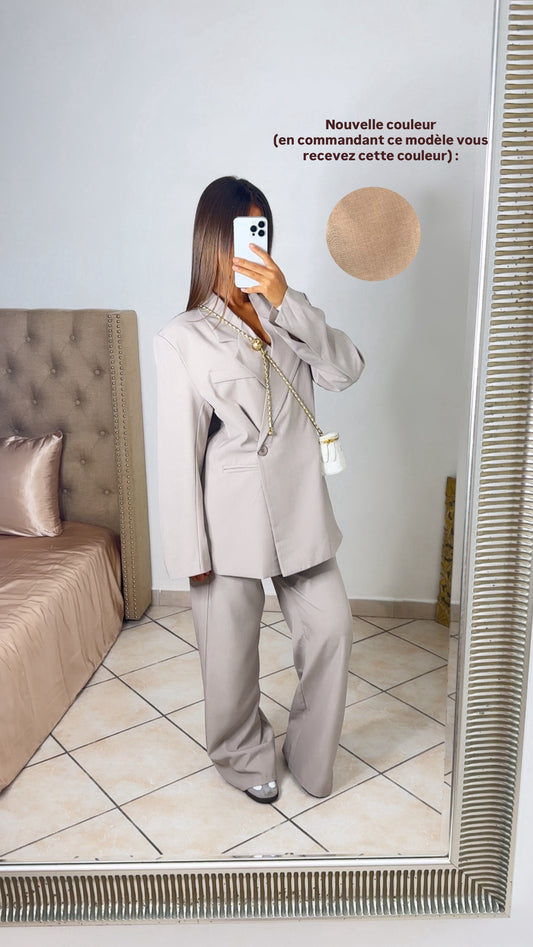 Ensemble tailleur oversize [CAMEL]