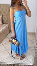 Robe à fines bretelles [BLEU]