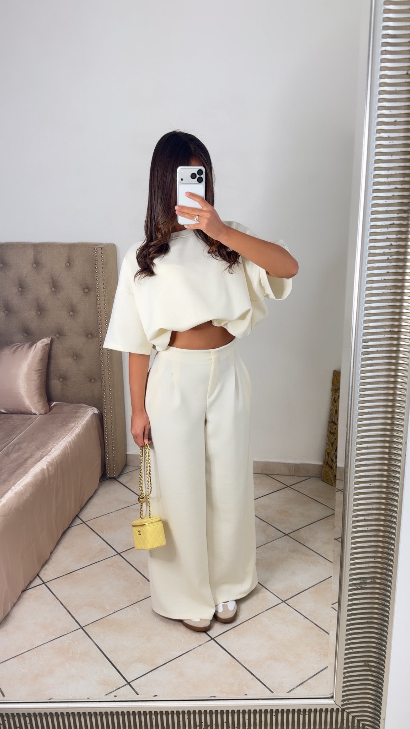 Ensemble t-shirt bouffant et pantalon droit