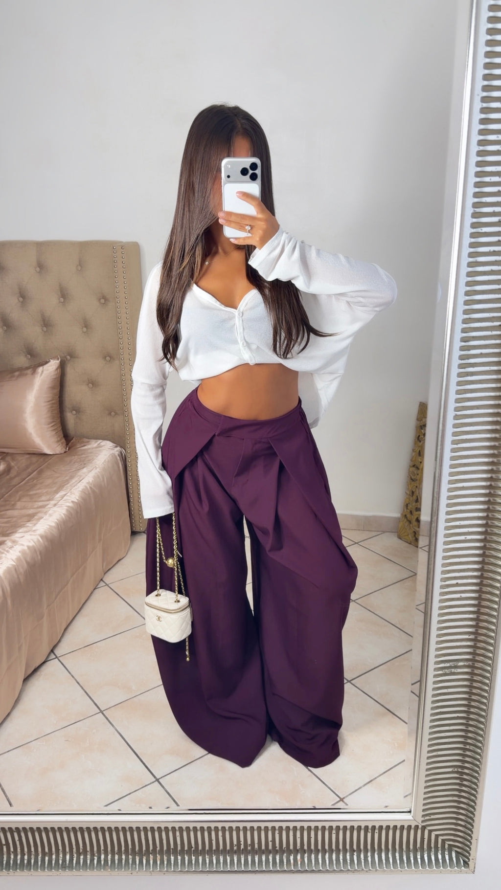 Pantalon tailleur doublé [PRUNE]
