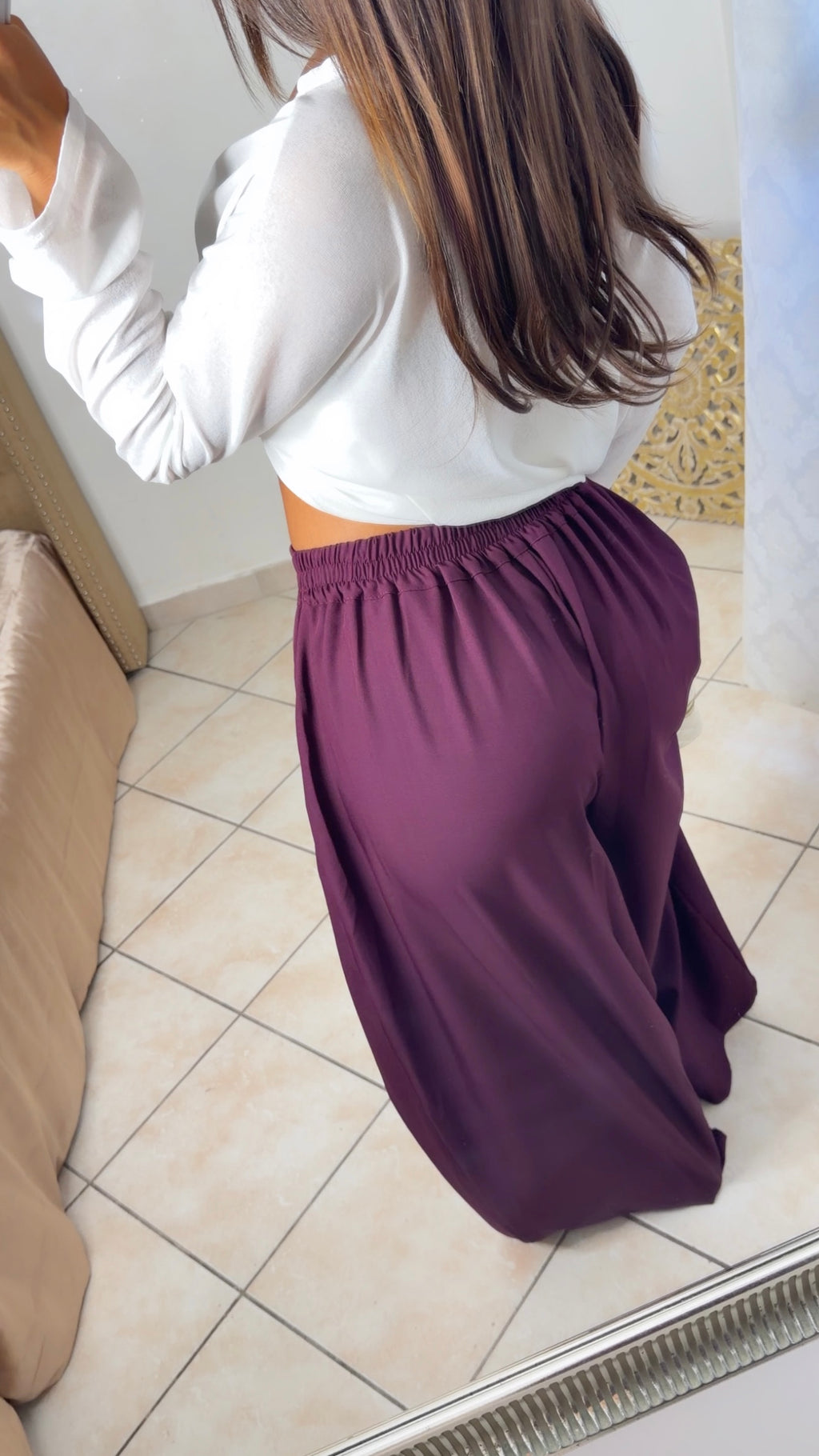 Pantalon tailleur doublé [PRUNE]