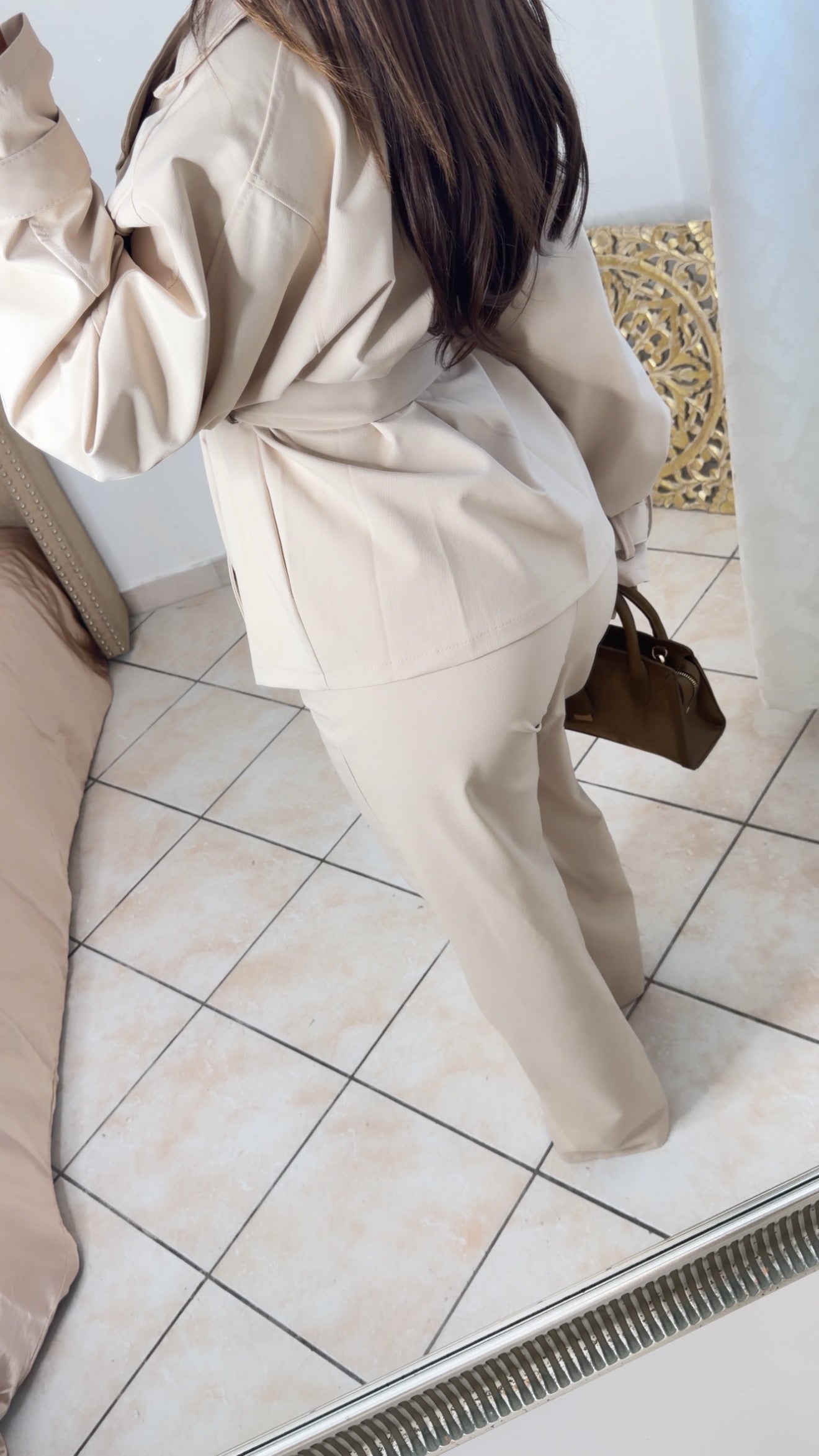 Ensemble veste trench et pantalon [BEIGE]