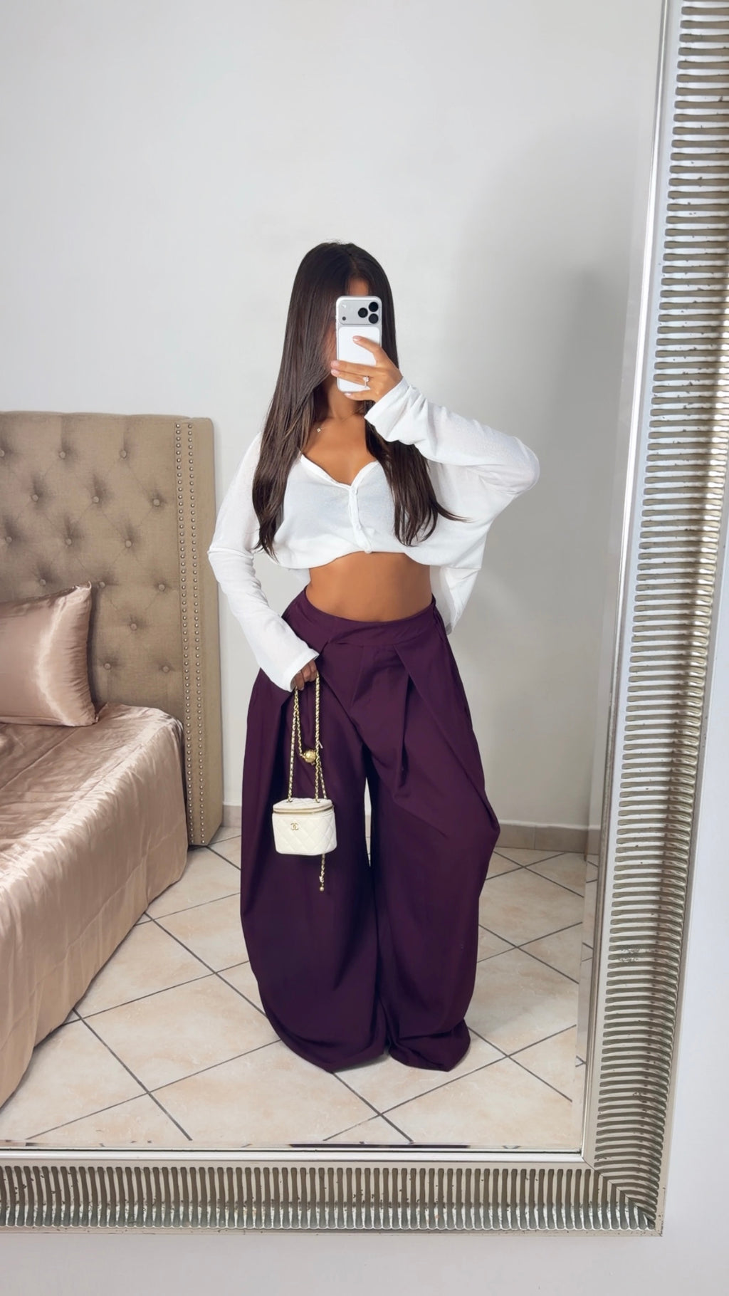 Pantalon tailleur doublé [PRUNE]