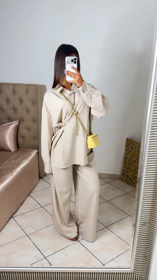 Ensemble chemise asymétrique [BEIGE]