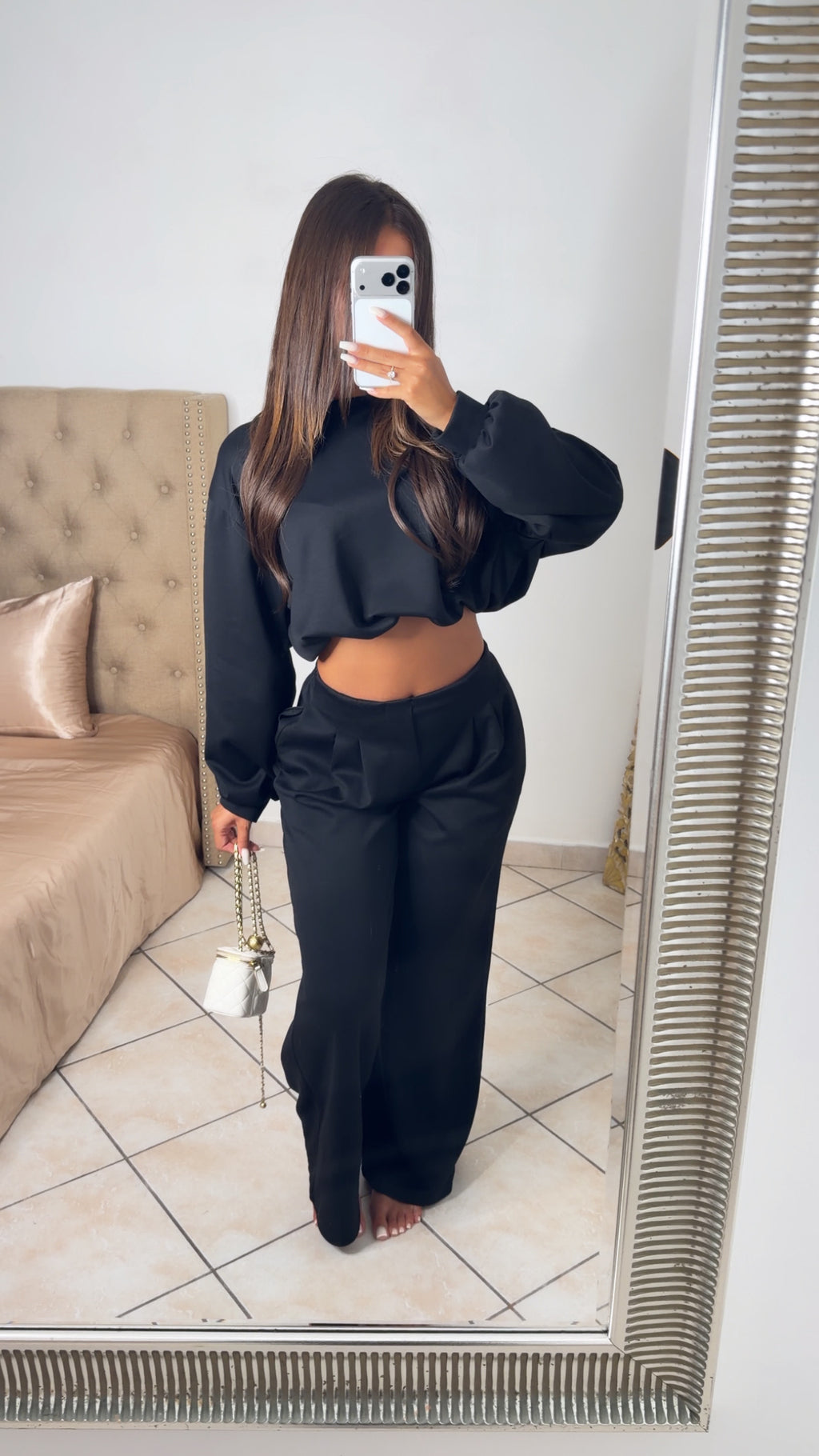Ensemble sweat bouffant et pantalon [NOIR]