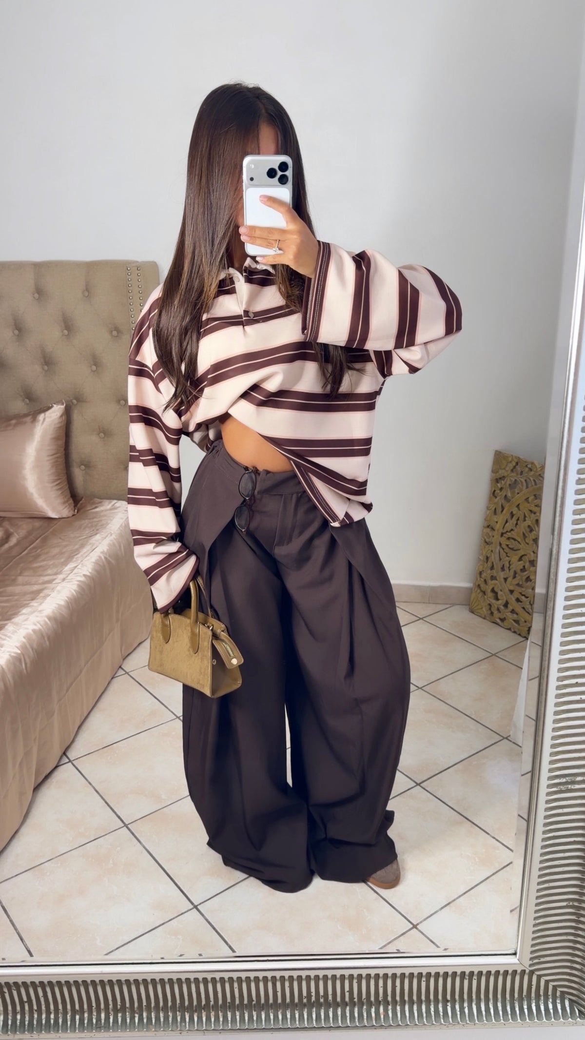 Pantalon tailleur doublé [MARRON]