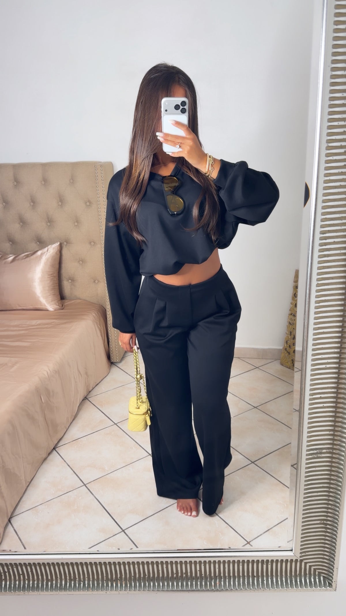Ensemble sweat bouffant et pantalon [NOIR]
