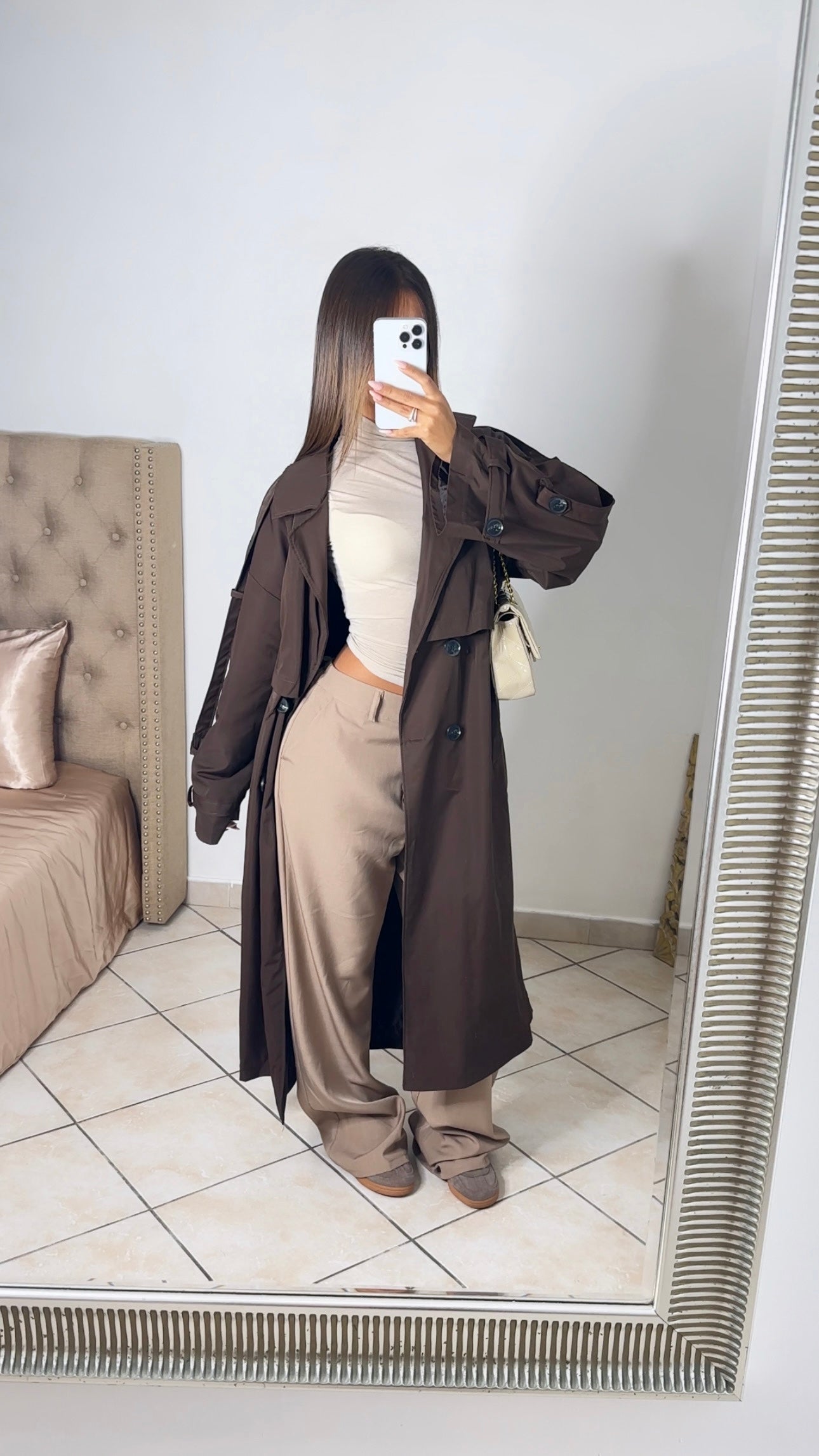 Trench long oversize [MARRON]