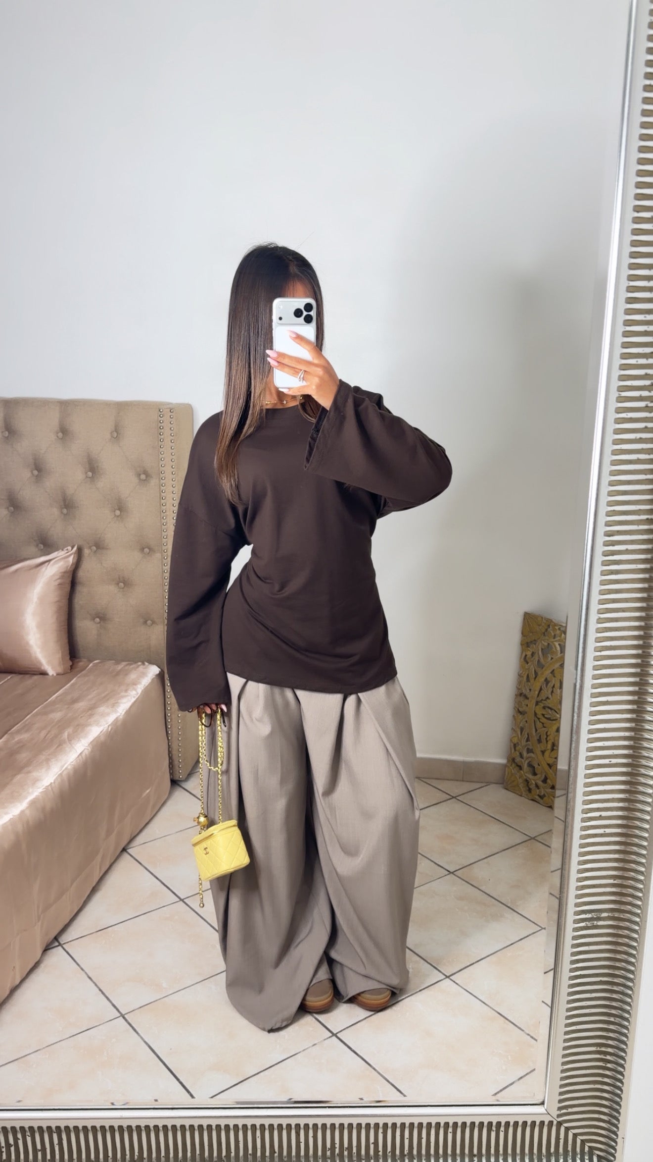 T-shirt oversize à cintrée au dos [MARRON]