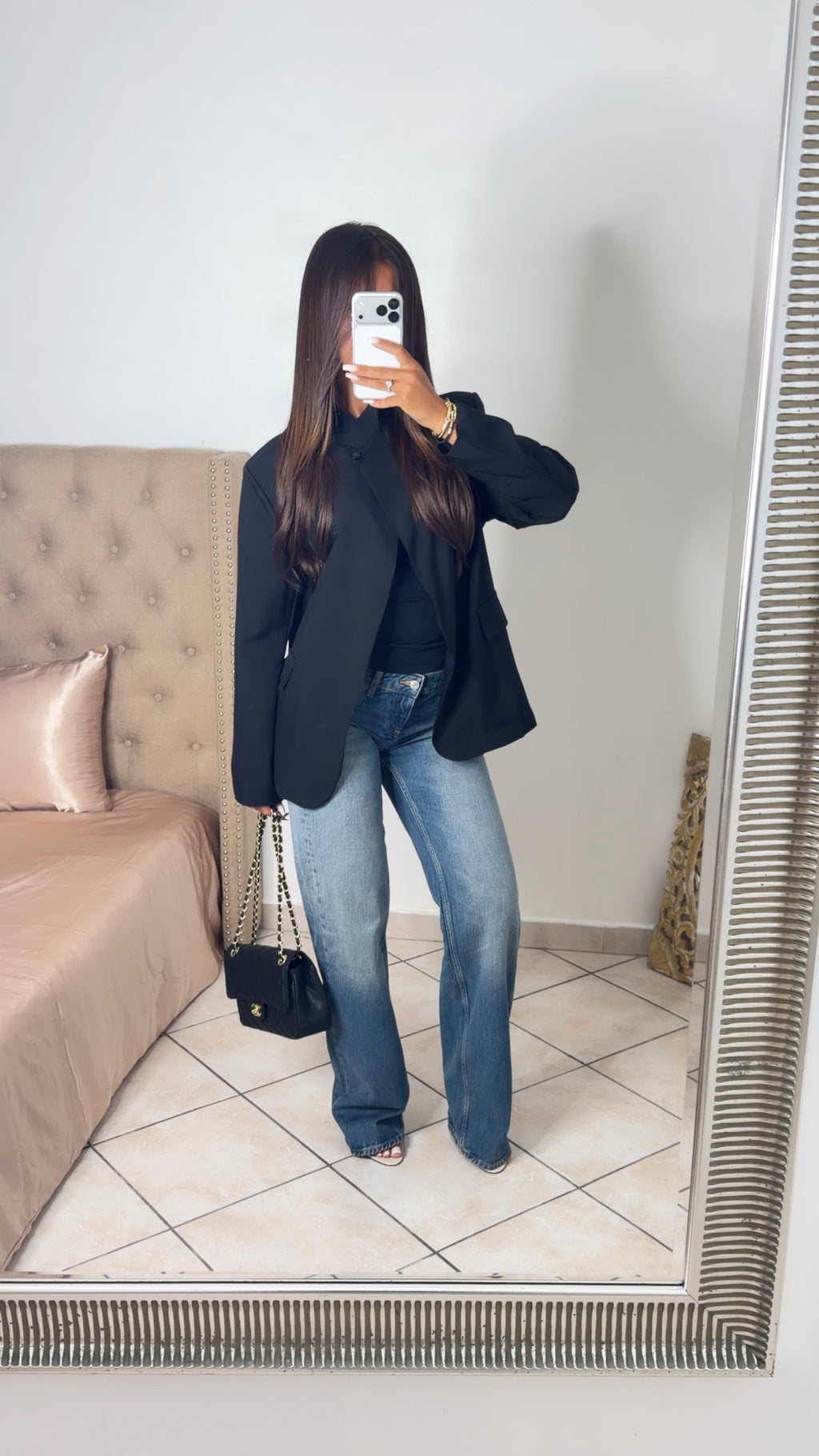 Blazer oversize croisé [NOIR]