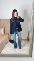 Blazer oversize croisé [NOIR]