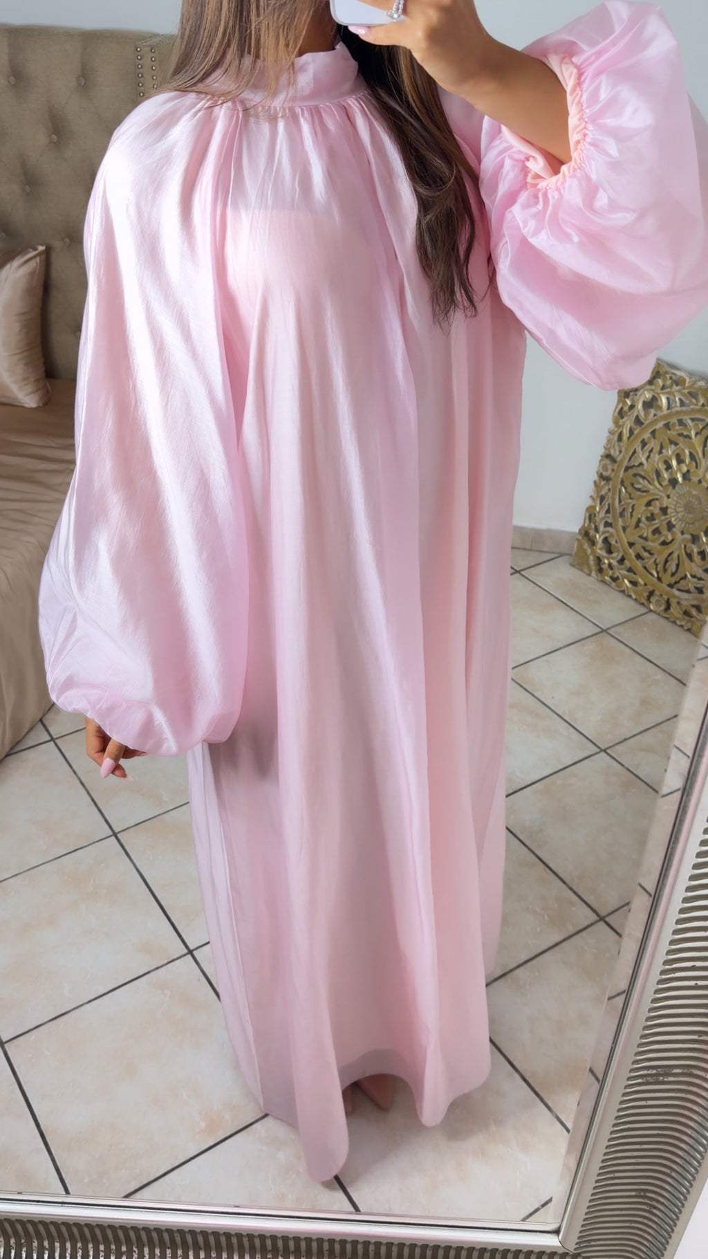 Robe longue manches bouffantes [ROSE]
