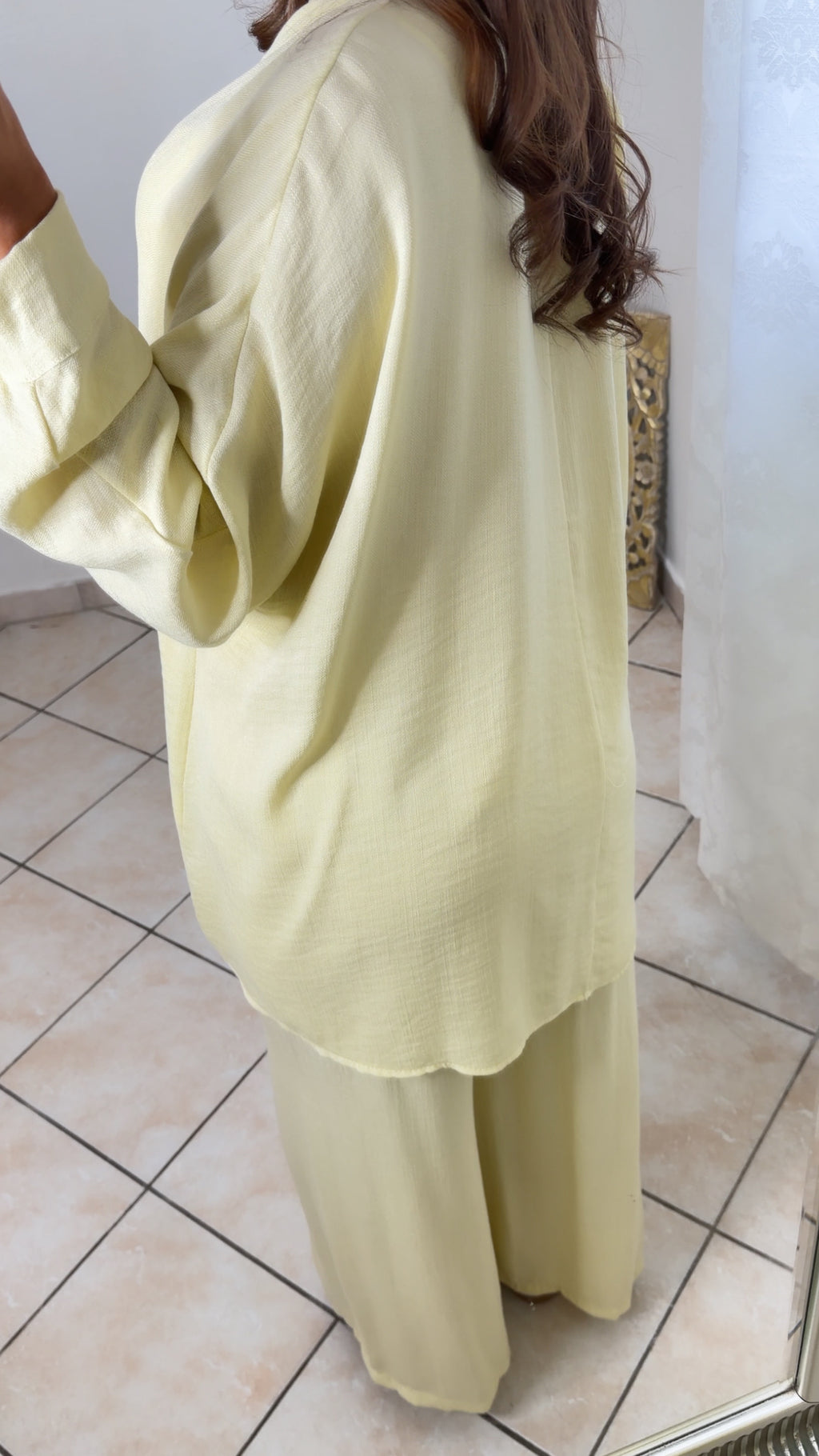 Ensemble Marrakech effet lin [JAUNE]