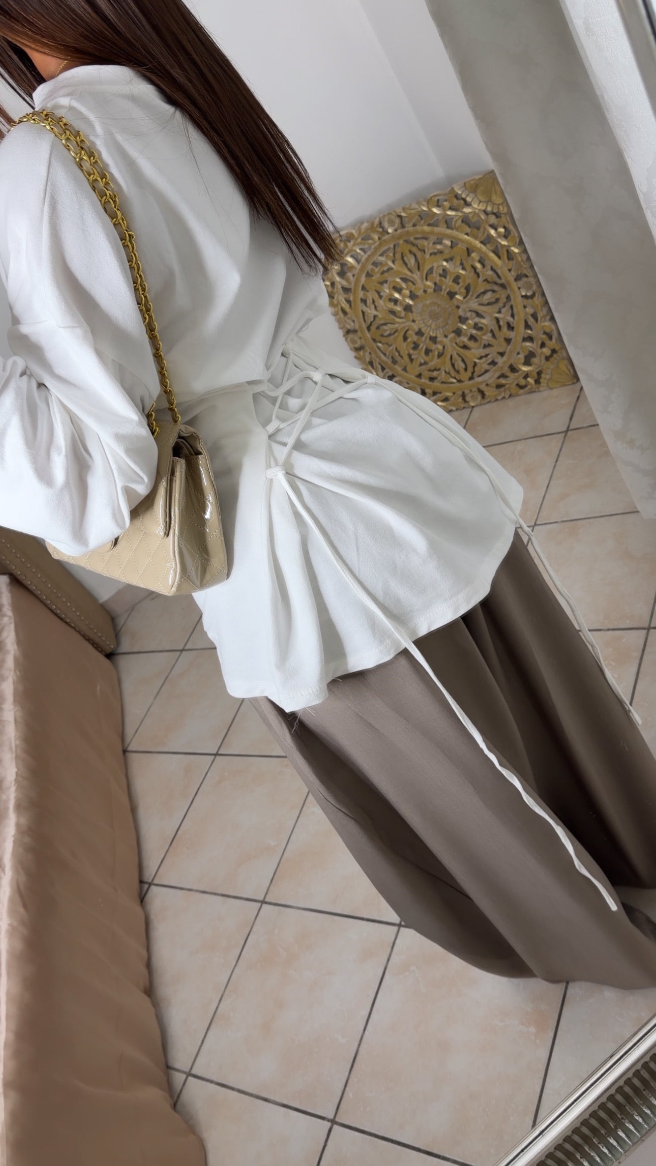 T-shirt oversize à cintrée au dos [BLANC]