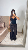 Pantalon doublé à nouer [MARRON]
