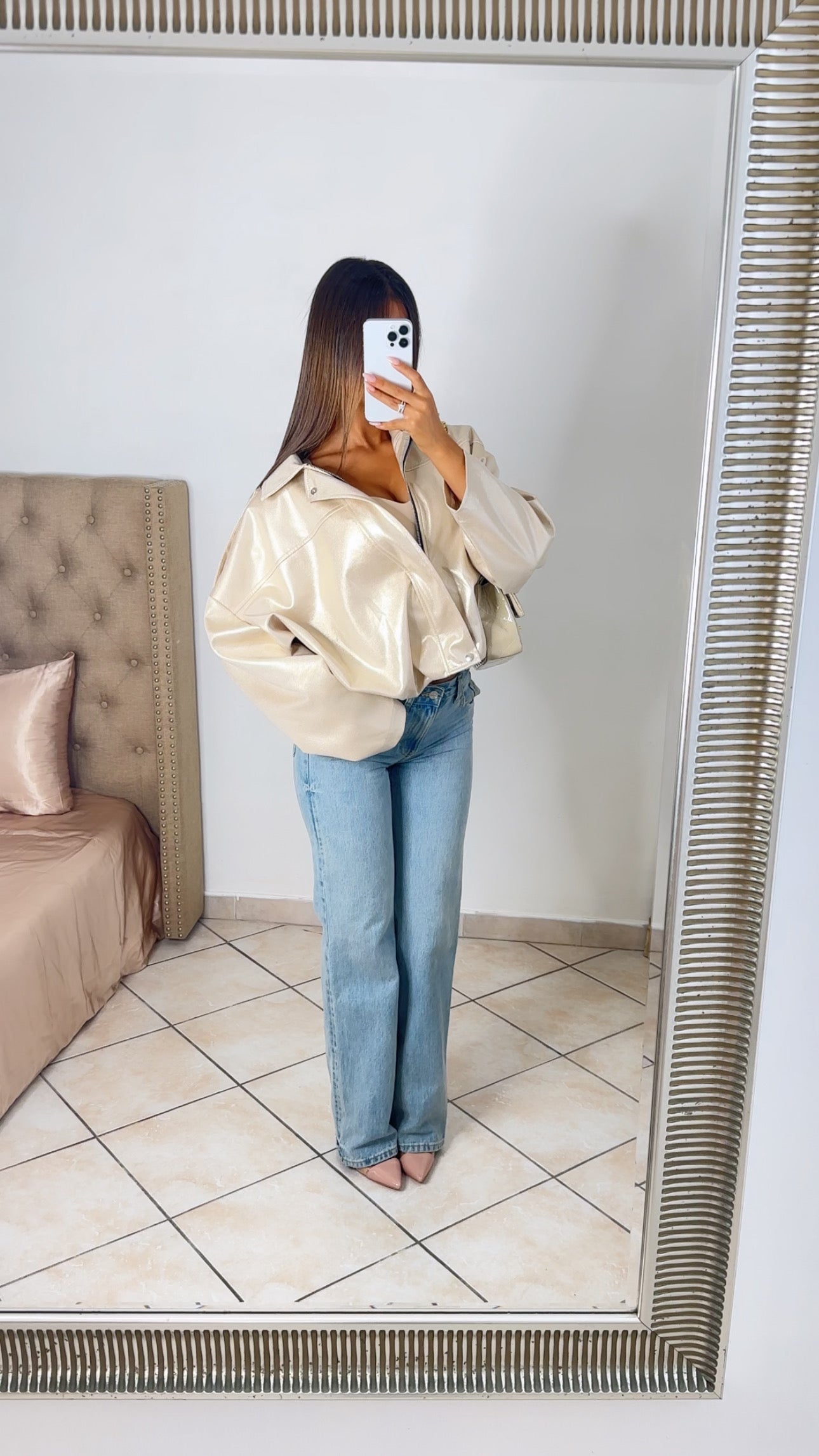 Veste bomber oversize irisé [DORÉ]