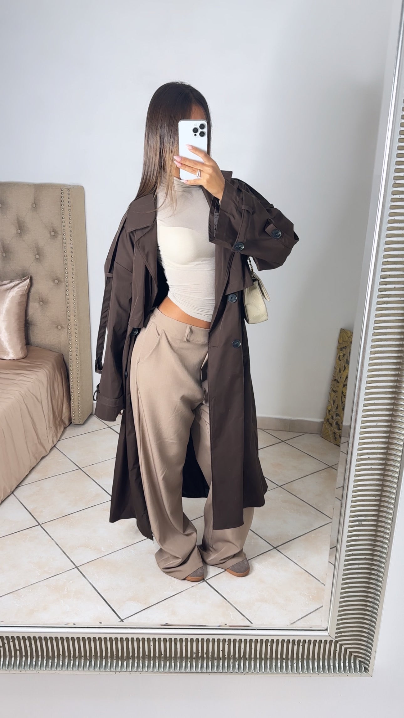 Trench long oversize [MARRON]