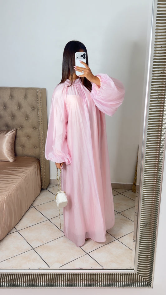 Robe longue manches bouffantes [ROSE]